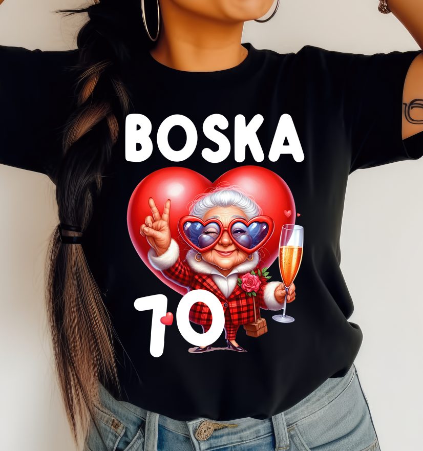 Damska koszulka na 70 urodziny - BOSKA 70