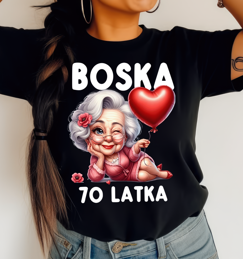Damska koszulka na 70 urodziny - BOSKA 70