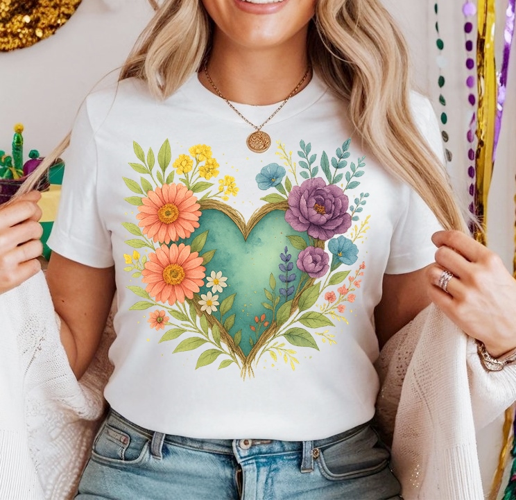 Koszulka serce kwiaty - WZÓR SERCEKWIATY39