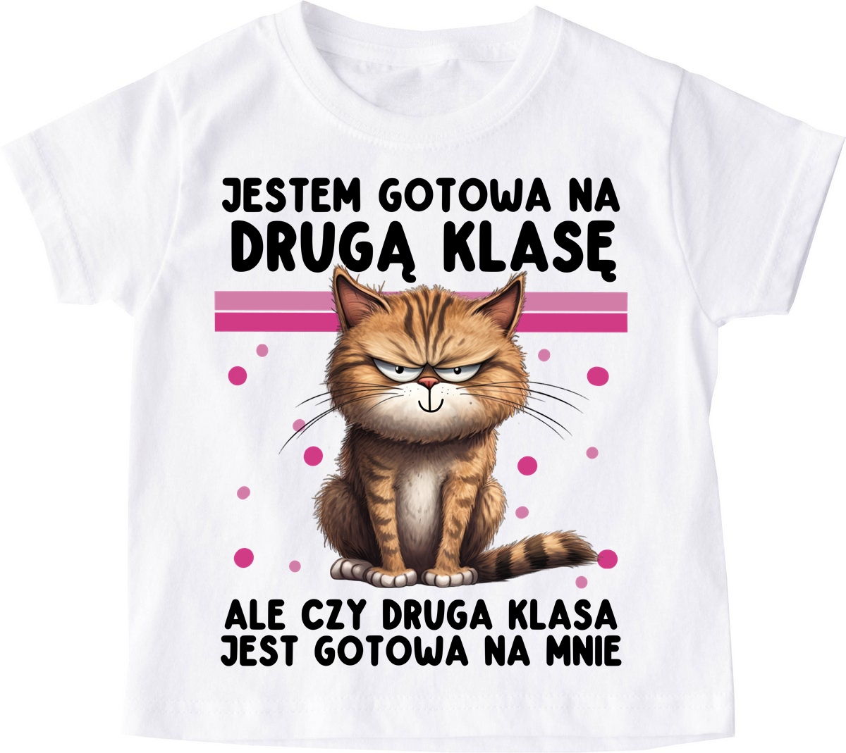 Koszulka dla dziewczynki na rozpoczęcie 2 klasy - JESTEM GOTOWA NA 2 KLASĘ