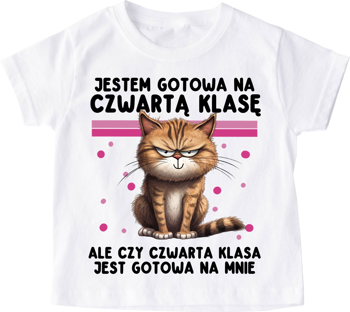 Koszulka dla dziewczynki na rozpoczęcie 4 klasy - JESTEM GOTOWA NA 4 KLASĘ