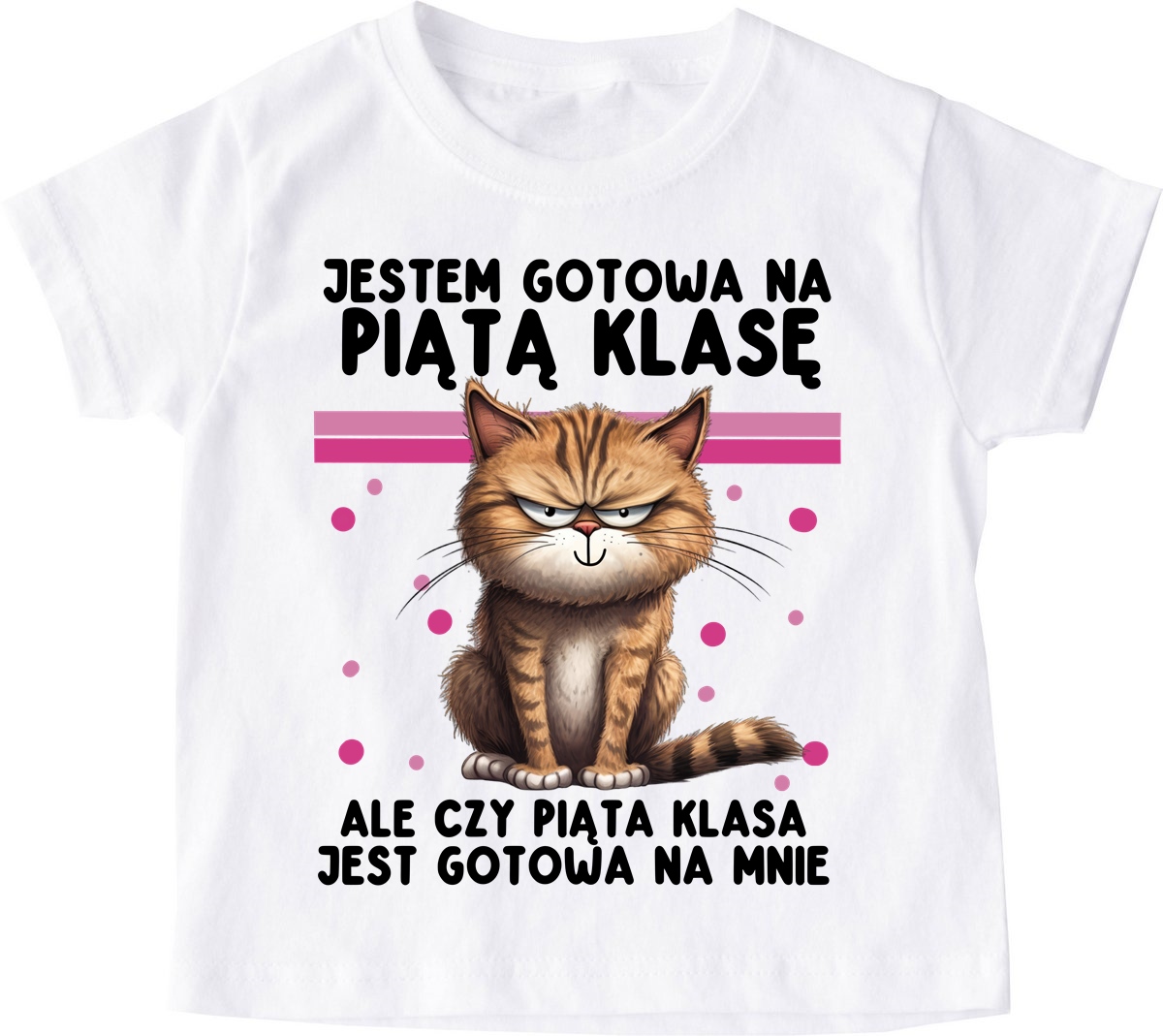 Koszulka dla dziewczynki na rozpoczęcie 5 klasy - JESTEM GOTOWA NA 5 KLASĘ