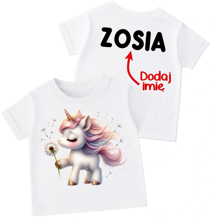 Koszulka dla dziewczynki z unicornem oraz imieniem - wzór unicorn210