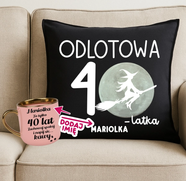 Personalizowany Zestaw prezentowy na 40 urodziny - ODLOTOWA 40 LATKA