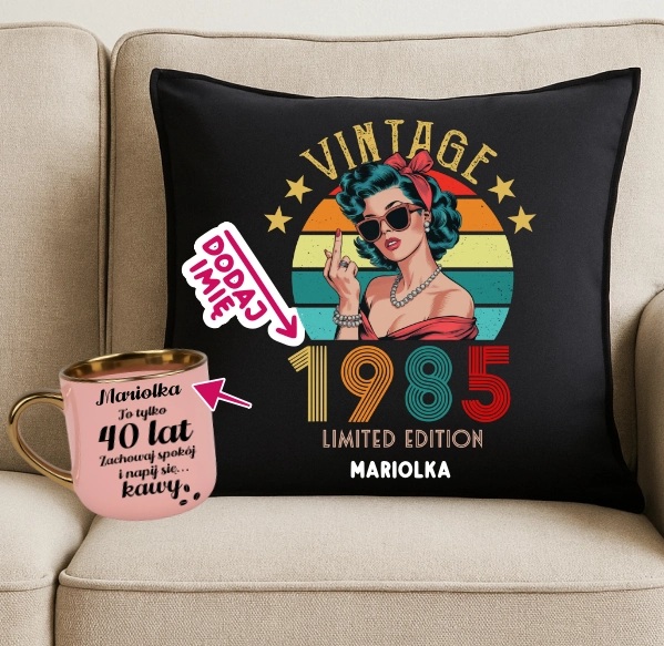 Personalizowany Zestaw prezentowy na 40 urodziny - VINTAGE 1985