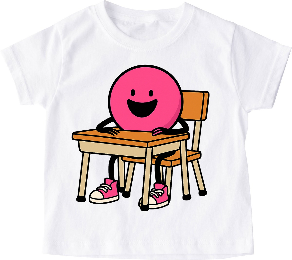 Różowa kropka w ławce - koszulka na dzień kropki