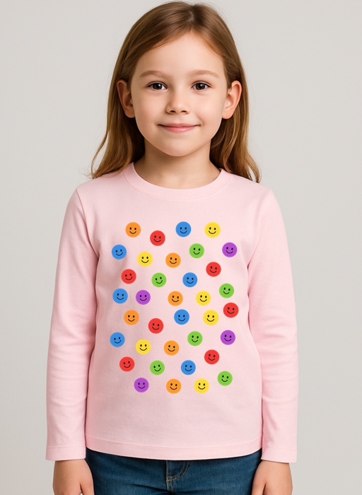 Koszulka na Dzień Kropki z długim rękawkiem dla dziewczynki - wzór kropeczki84