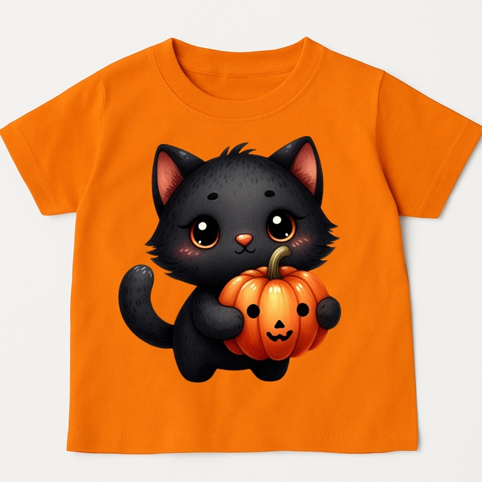 Pomarańczowa koszulka z dynią na Dzień Dyni - kotdynia27