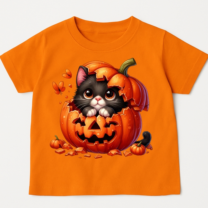 Pomarańczowa koszulka z dynią na Dzień Dyni - kotdynia29