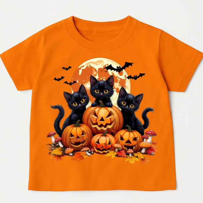 Pomarańczowa koszulka z dynią na Dzień Dyni - kotdynia33