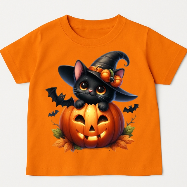 Pomarańczowa koszulka z dynią na Dzień Dyni - kotdynia40