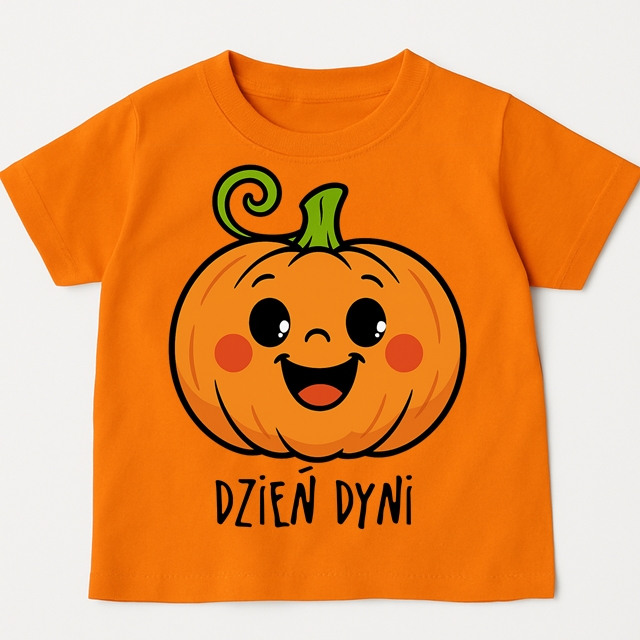 Pomarańczowa koszulka z dynią na Dzień Dyni