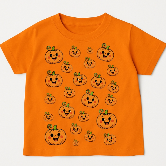 Pomarańczowa koszulka w dynie na Dzień Dyni