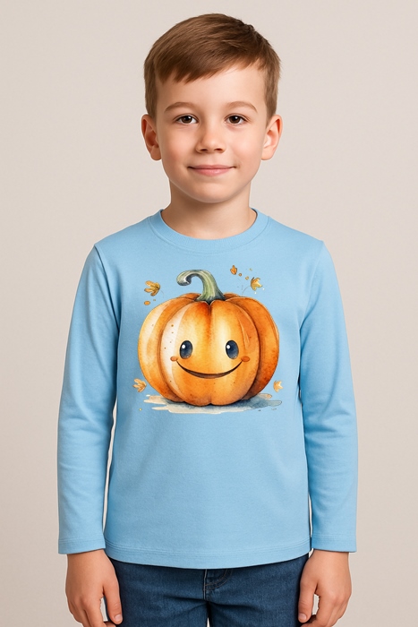 Koszulka dla chłopczyka na Dzień dyni z długim rękawkiem - wzór DYNIA80