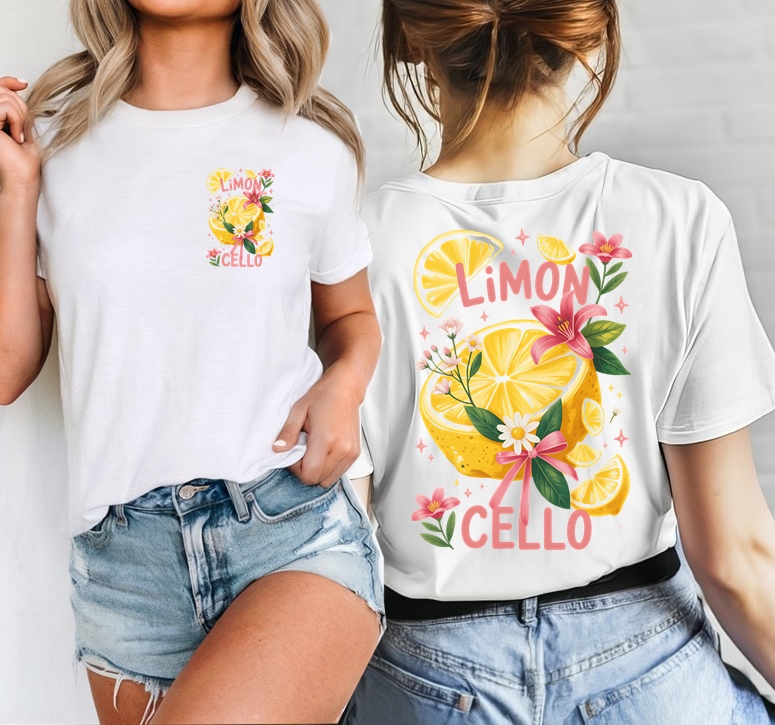 Wakacyjna a koszulka damska w cytryny