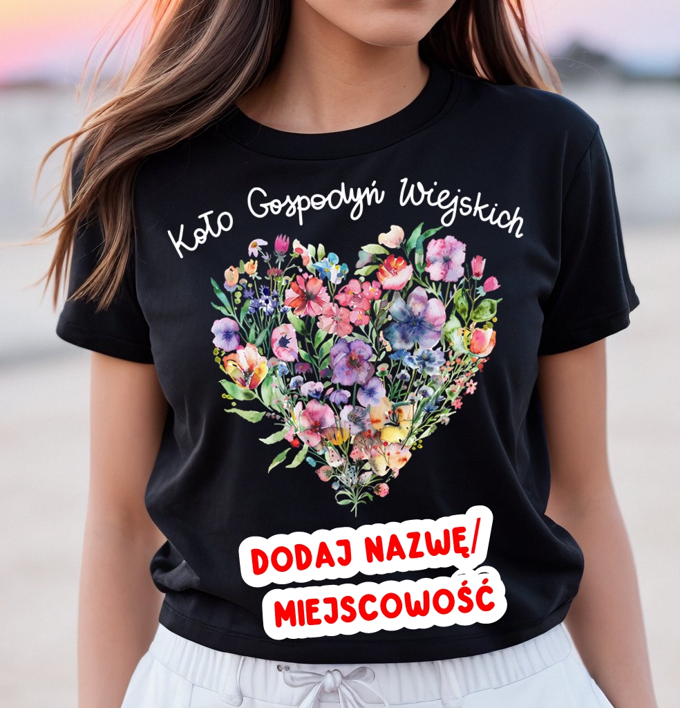 Personalizowana Koszulka dla koła gospodyń wiejskich dodaj nazwą koła /miejscowość - wzór serce31