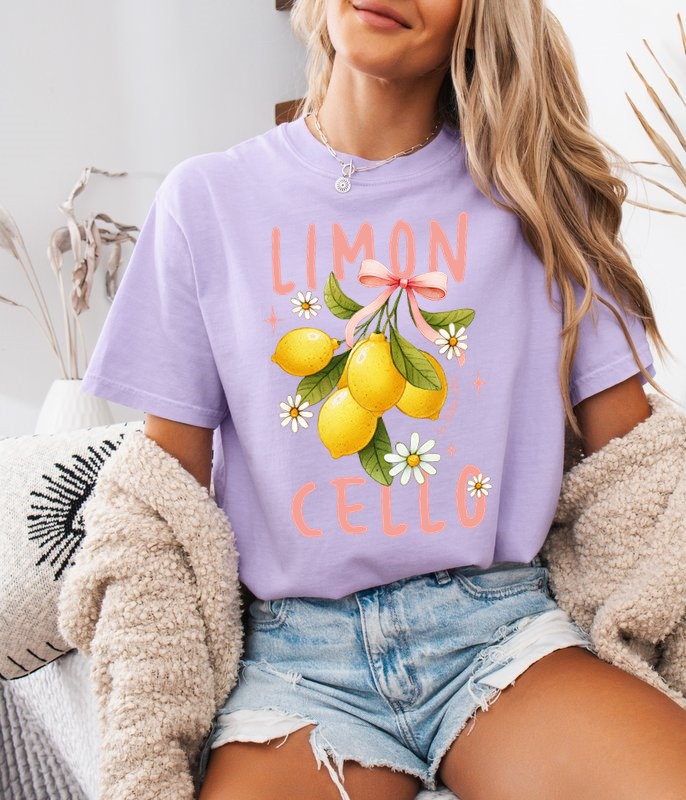 Fiołkowa koszulka damska z nadrukiem