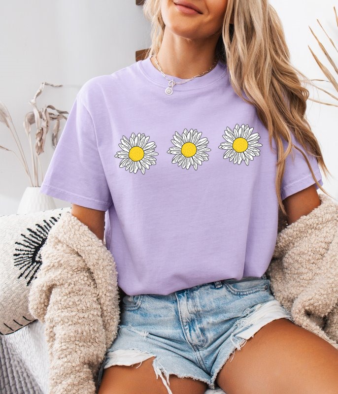 Fiołkowa koszulka w słoneczniki