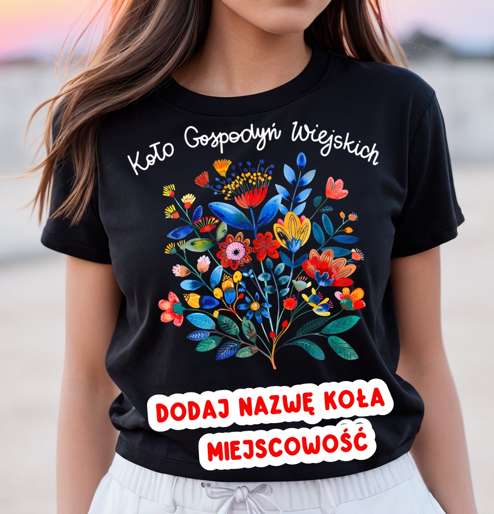Personalizowana Koszulka dla koła gospodyń wiejskich - z nazwą koła - wzór folk13