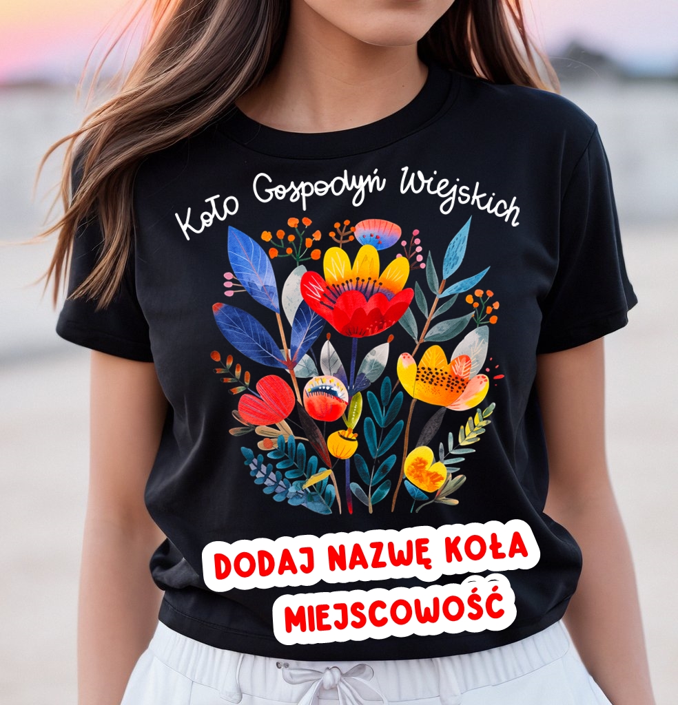 Personalizowana Koszulka dla koła gospodyń wiejskich z nazwą koła - wzór folk14