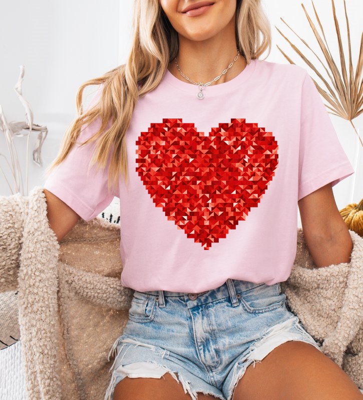 Różowa koszulka z sercem