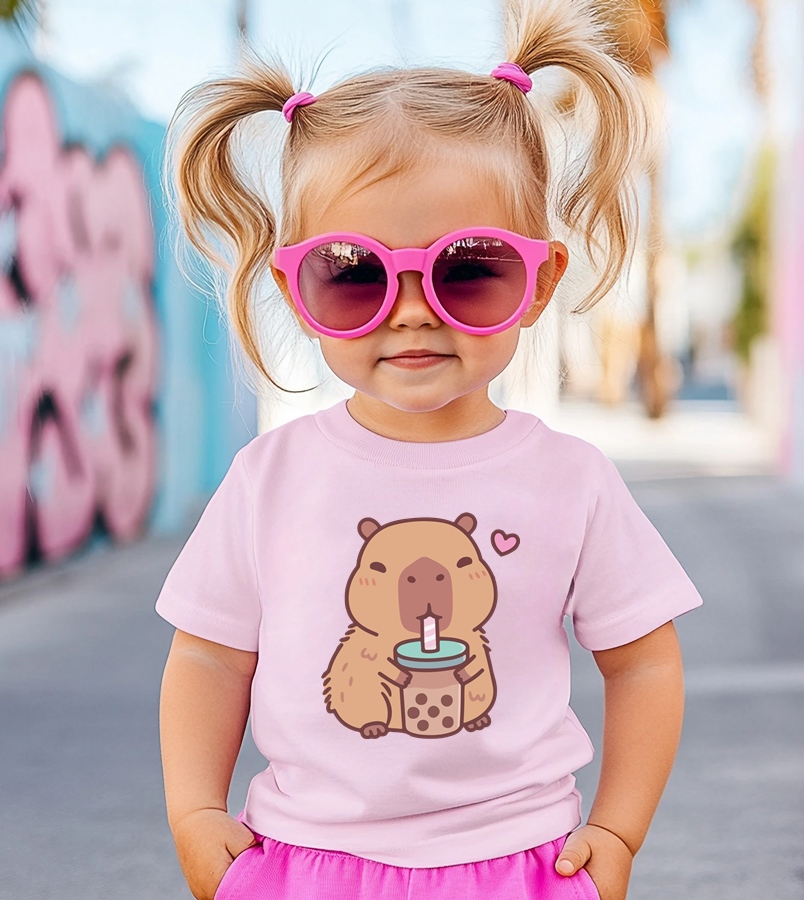 Koszulka dla dziewczynki z kapibarą