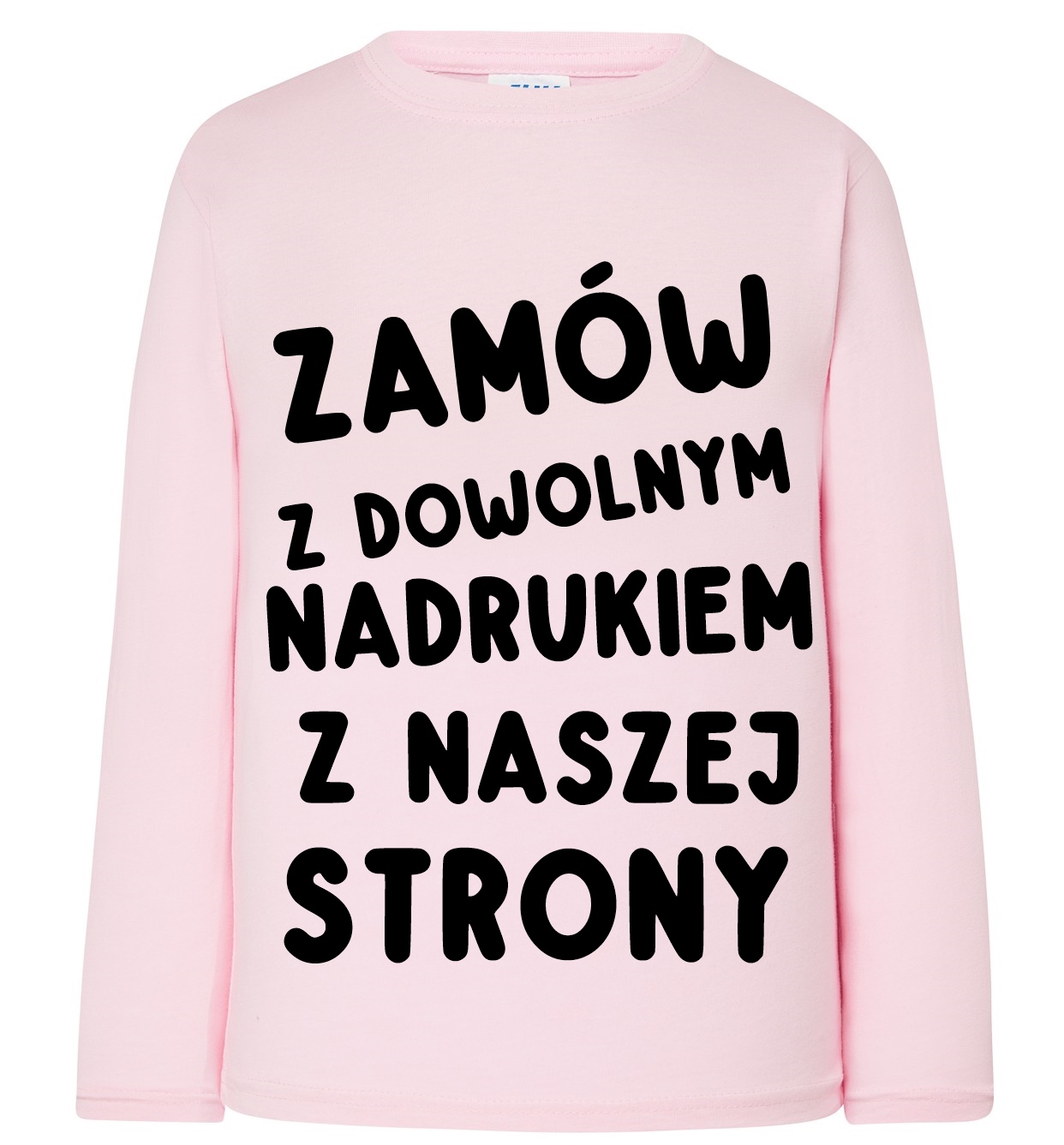 Różowa koszulka z długim rękawkiem dla dziewczynki Z DOWOLNYM NADRUKIEM Z NASZEJ STRONY