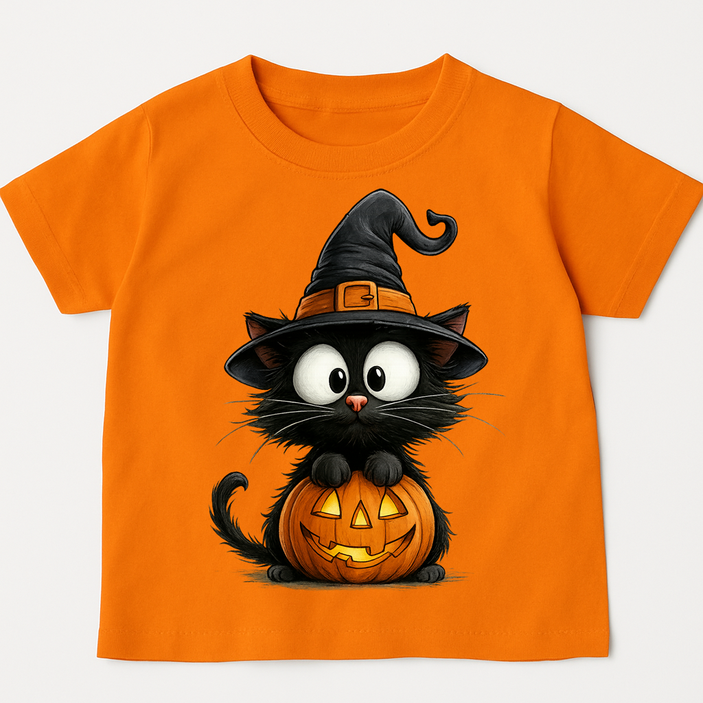 Pomarańczowa koszulka z dyniami na dzień dyni - kotdynia70