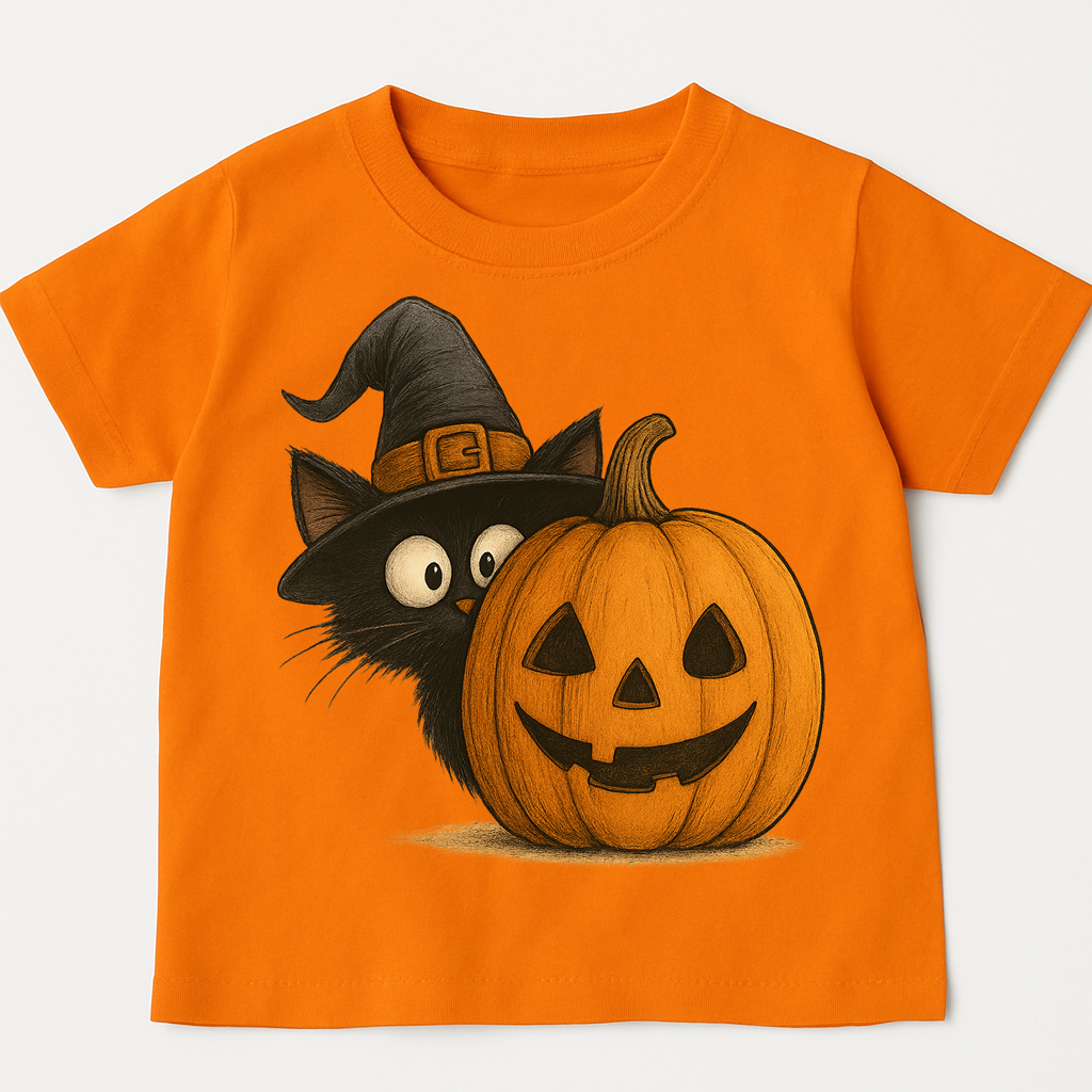 Pomarańczowa koszulka z dyniami na dzień dyni - kotdynia75