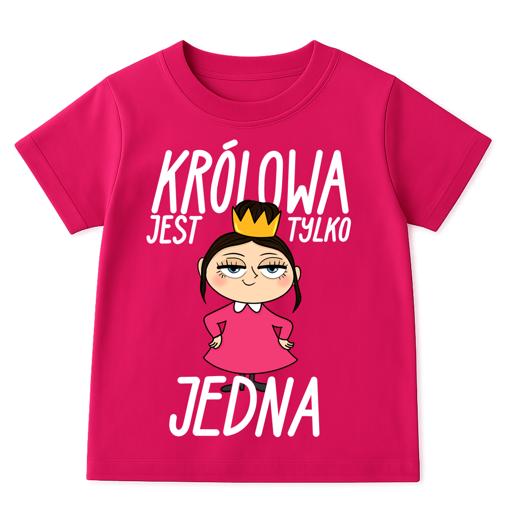 Koszulka dla dziewczynki brunetki - KRÓLOWA JEST TYLKO JEDNA