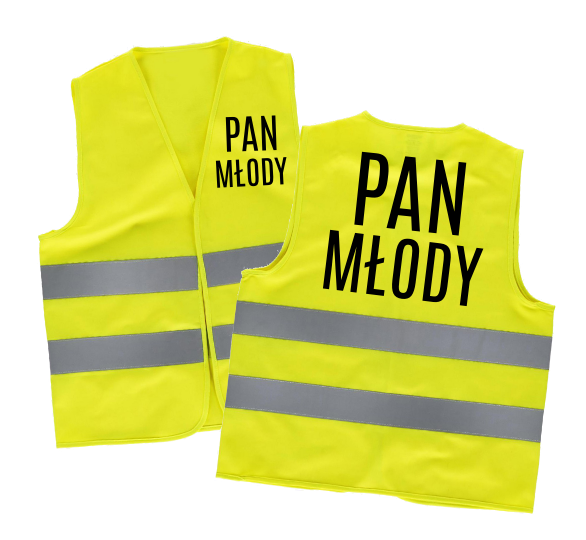 KAMIZELKA ODBLASKOWA PAN MŁODY NA WIECZÓR KAWALERSKI