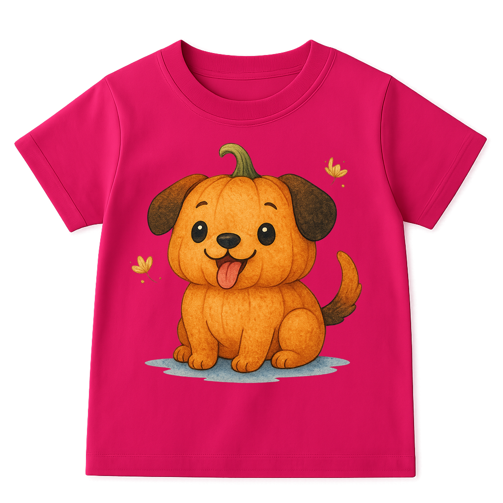 Fuksjowa koszulka dla dziewczynki z dynią - WZÓR PIESDYNIA