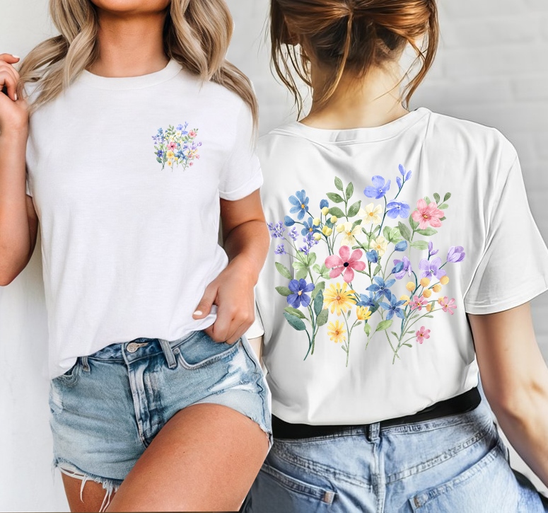 Koszulka damska w kwiaty - wzór kwiatki7