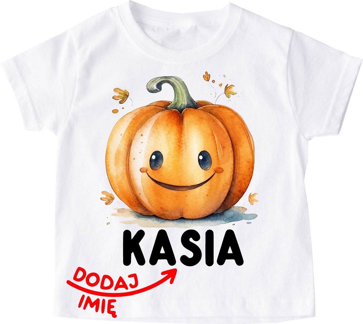 Koszulka dla dziecka z dynią i imieniem - wzór dynia80 z imieniem