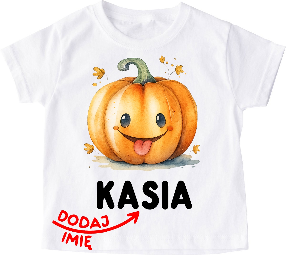 Koszulka dla dziecka z dynią i imieniem - wzór dynia66 z imieniem
