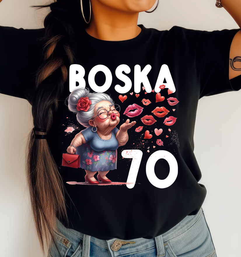 DAMSKA koszulka na 70 urodziny BOSKA 70