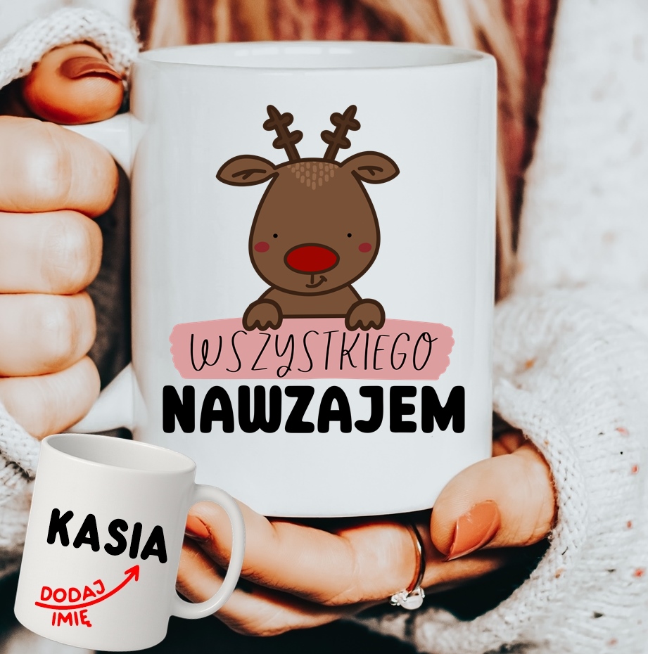 Personalizowany Kubek WSZYSTKIEGO NAWZAJEM na prezent na Mikołajki, pod choinkę - wesołych105