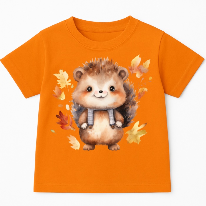 Pomarańczowa koszulka z Jeżem na Dzień Jeża - wzór jeż13