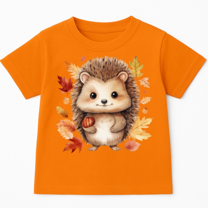 Pomarańczowa koszulka z Jeżem na Dzień Jeża - wzór jeż14