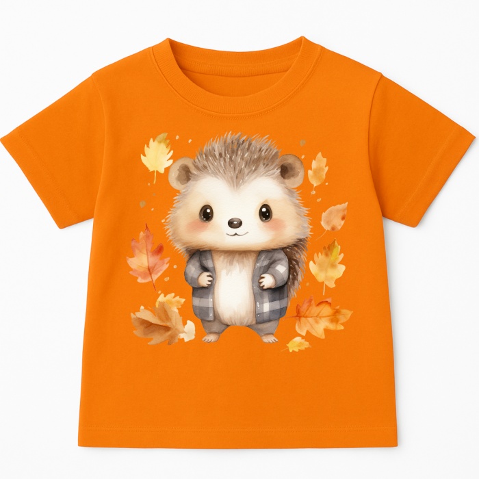 Pomarańczowa koszulka z Jeżem na Dzień Jeża - wzór jeż15