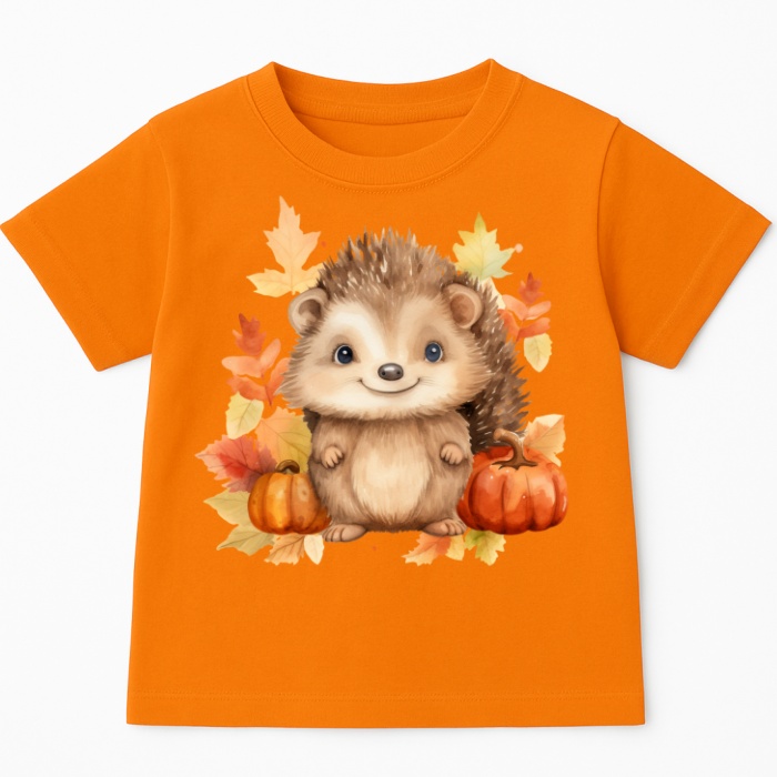 Pomarańczowa koszulka z Jeżem na Dzień Jeża - wzór jeż18