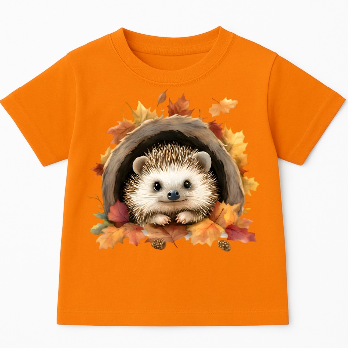 Pomarańczowa koszulka z Jeżem na Dzień Jeża - wzór jeż118