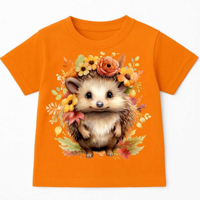 Pomarańczowa koszulka z Jeżem na Dzień Jeża - wzór jeż5