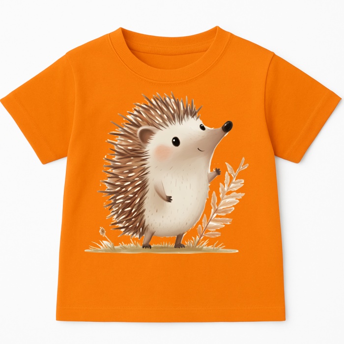 Pomarańczowa koszulka z Jeżem na Dzień Jeża - wzór jeż118