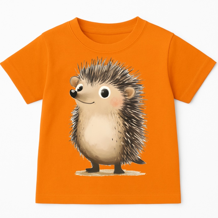 Pomarańczowa koszulka z Jeżem na Dzień Jeża - wzór jeż122