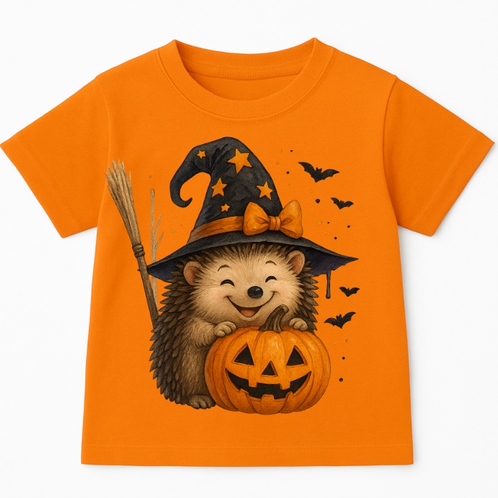 Pomarańczowa koszulka z Jeżem na Dzień Jeża - wzór jeżDYNIA66