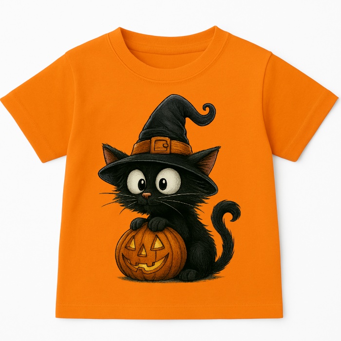 Pomarańczowa koszulka z dyniami na dzień dyni - kotdynia76