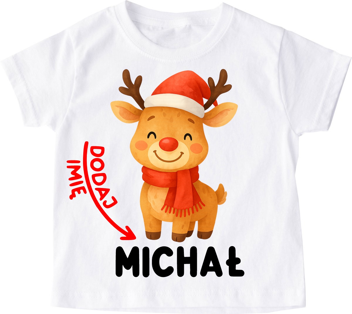 Koszulka z reniferem dla dziecka oraz imieniem