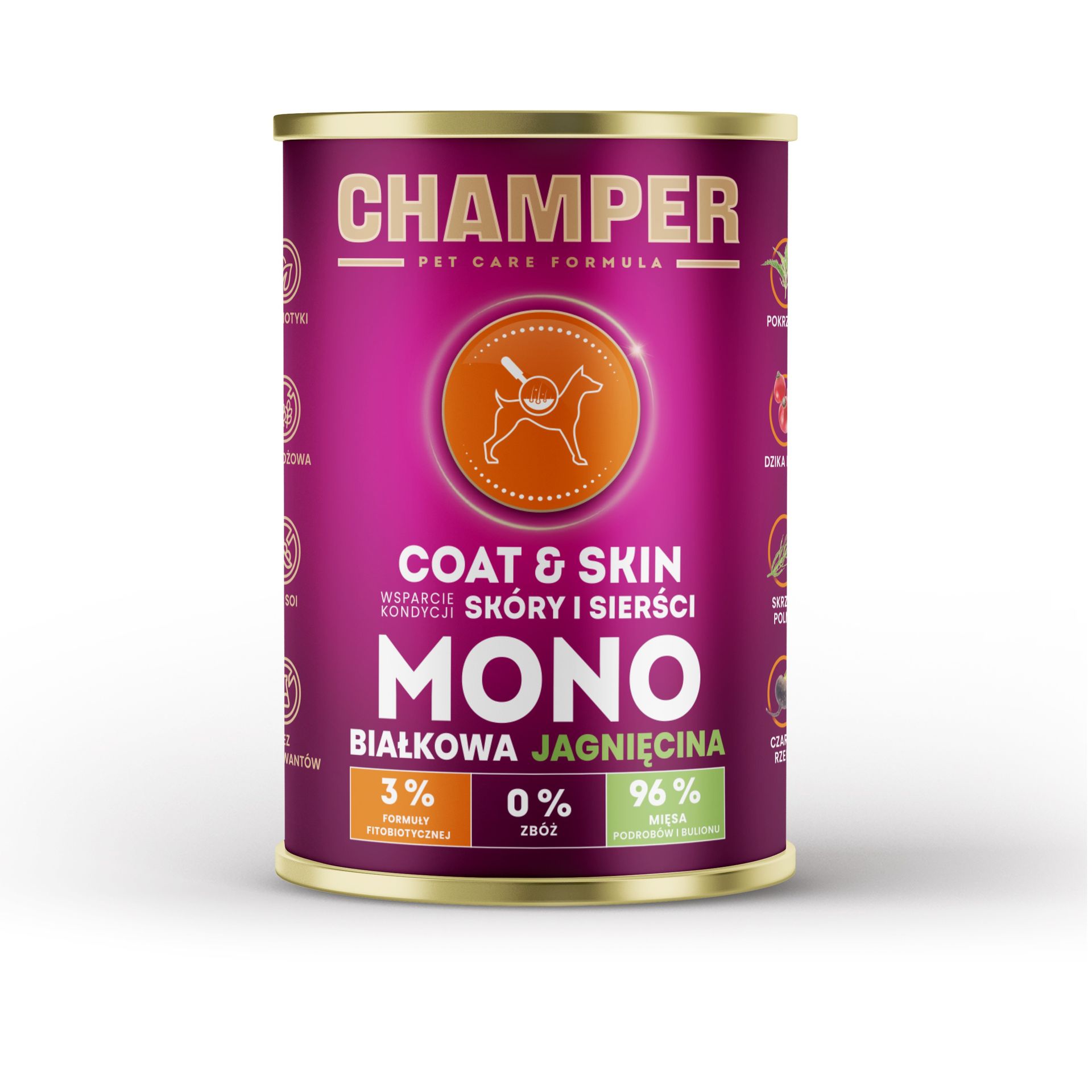 CHAMPER Coat & Skin Jagnięcina - mokra karma dla psa - 400g
