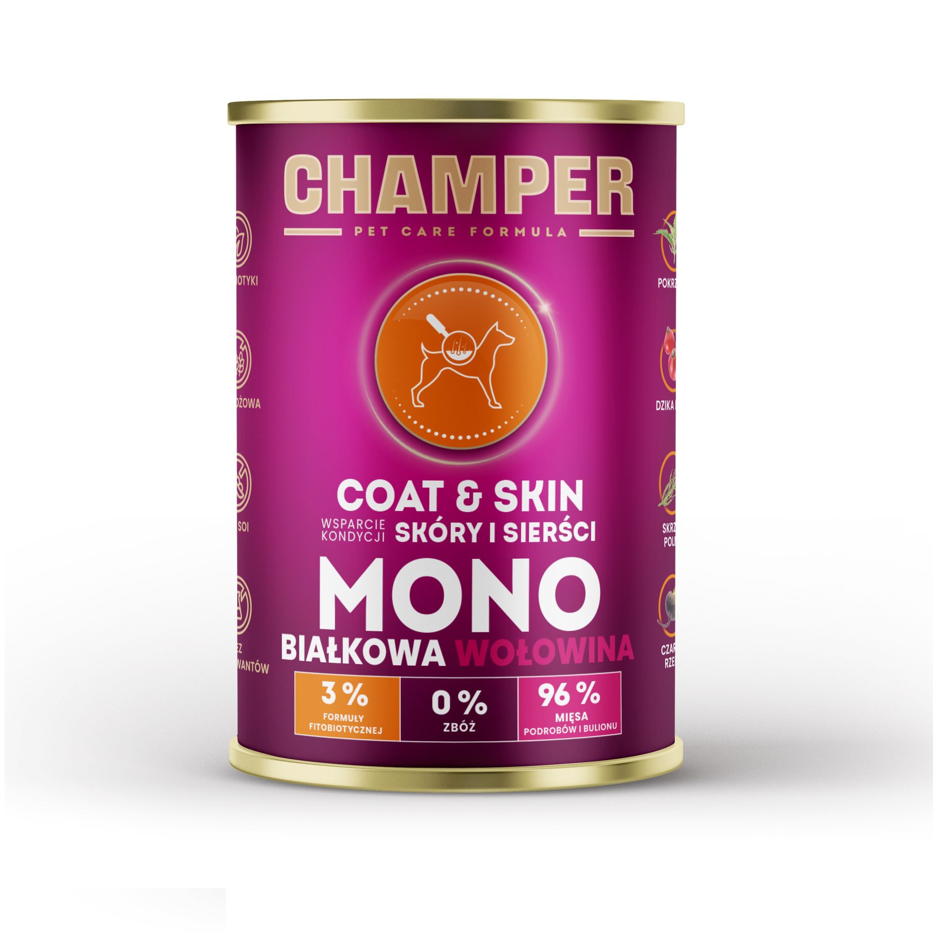 CHAMPER Coat & Skin Wołowina - mokra karma dla psa - 400g